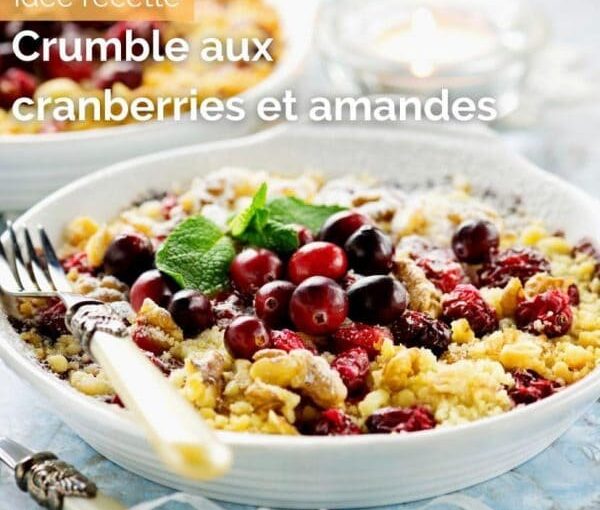 Crumble aux Cranberries et Amandes 100% healthy