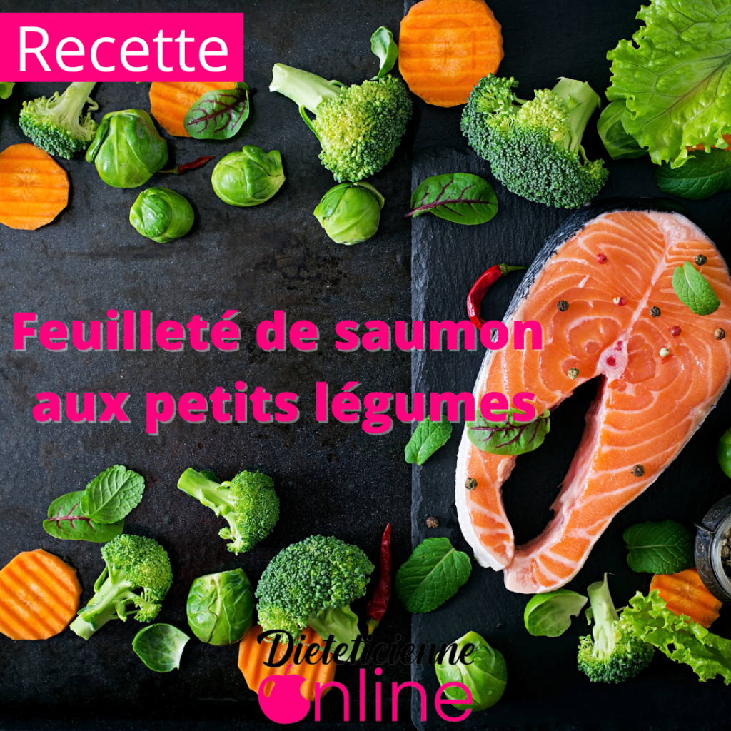 Feuilleté au saumon et petits légumes